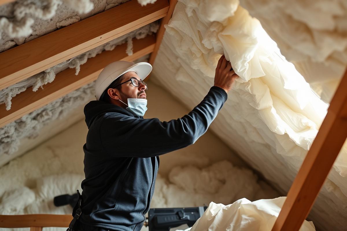 Artisan intervenant sur une maison française